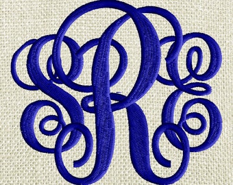 Scripty monogram lettertype borduurbestand - 26 letters -2 maten 2,75" en 1,75" BORDUURWERK Instant download Dst Hus Jef Pes Exp VP3-indeling