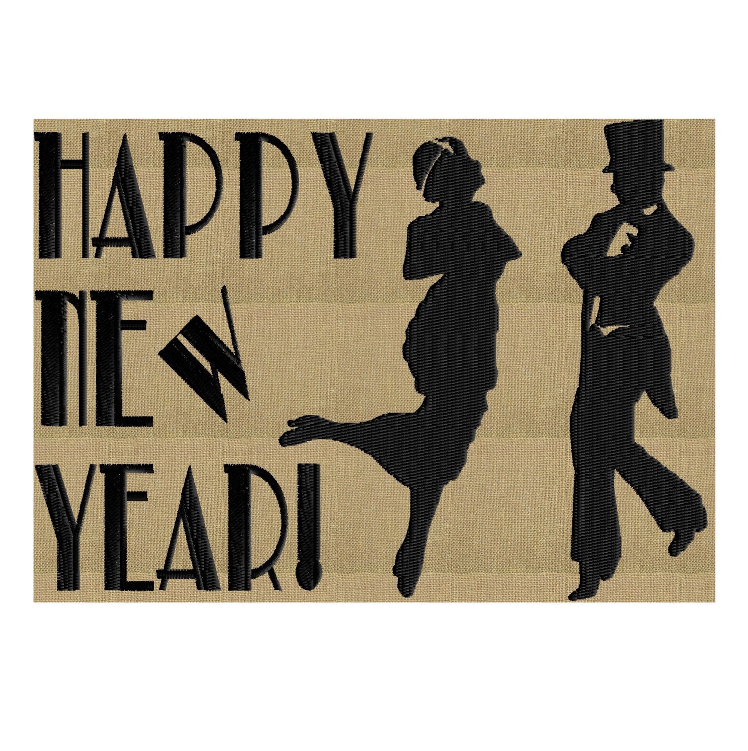 Happy New Year - Retro Roaring 20s Gatsby Chalkboard - EMBROIDERY ...