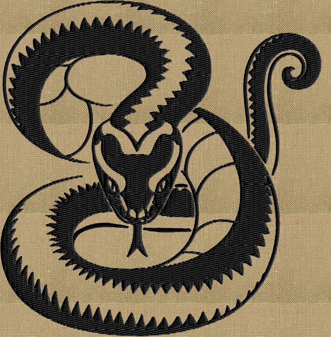 Pes Format Snake Snake - Embroidery Design Embroidery DESIGN FILE - Instant Download - 2 ...