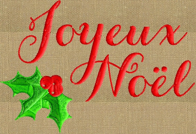Joyeux Noel Christmas EMBROIDERY DESIGN FILE Instant download Dst Hus Jef Pes formatsw image 1