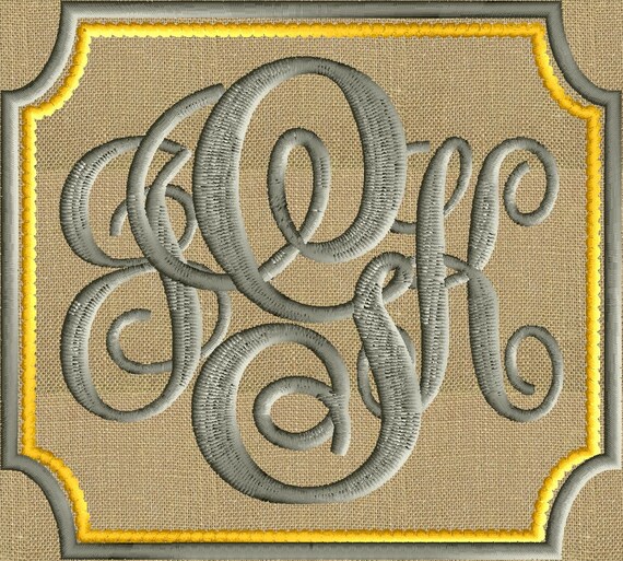 4 sizes Fancy Monogram Frames Instant Download Fancy Monogram Frame 03 ***FONT NOT INCLUDED*** Machine Embroidery