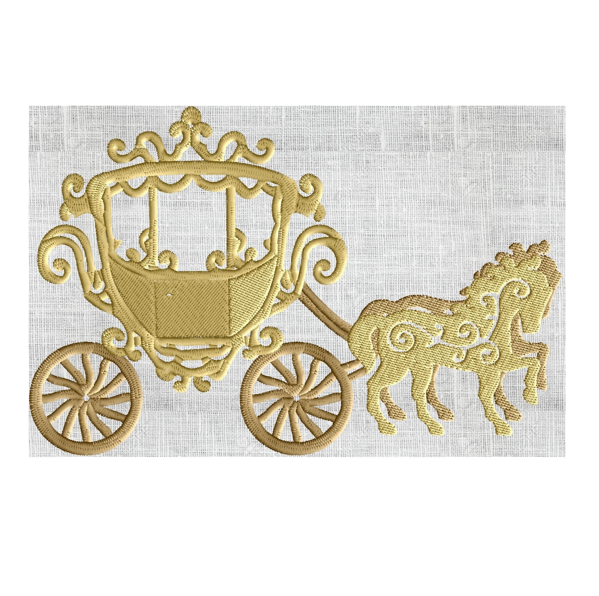 Princess Cinderella Carriage W Horses Embroidery Design - Etsy