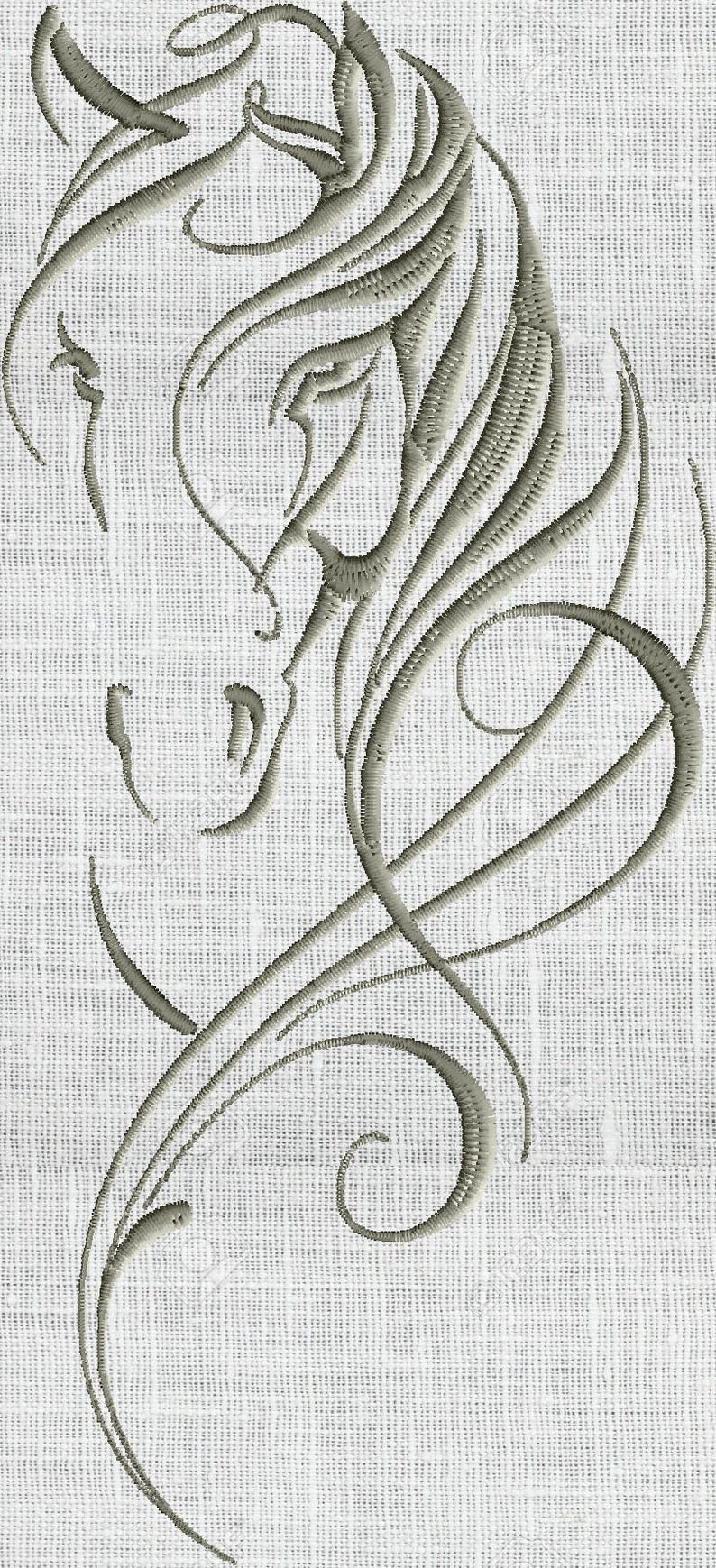 Swirl Horse Head EMBROIDERY DESIGN file Instant download Etsy