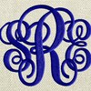 Scripty Monogram Font Embroidery File - 26 Letters -2 Sizes 2.75" & 1. ...