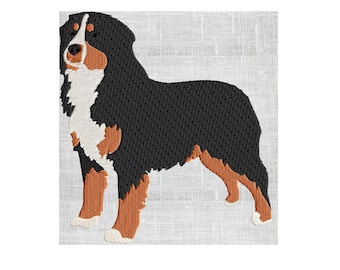 Perro de montaña bernés - Diseño de bordado ARCHIVO DE DISEÑO DE BORDAR - Descarga instantánea - 2 tamaños - 3 colores - Formatos Dst Hus Jef Pes Exp Vp3