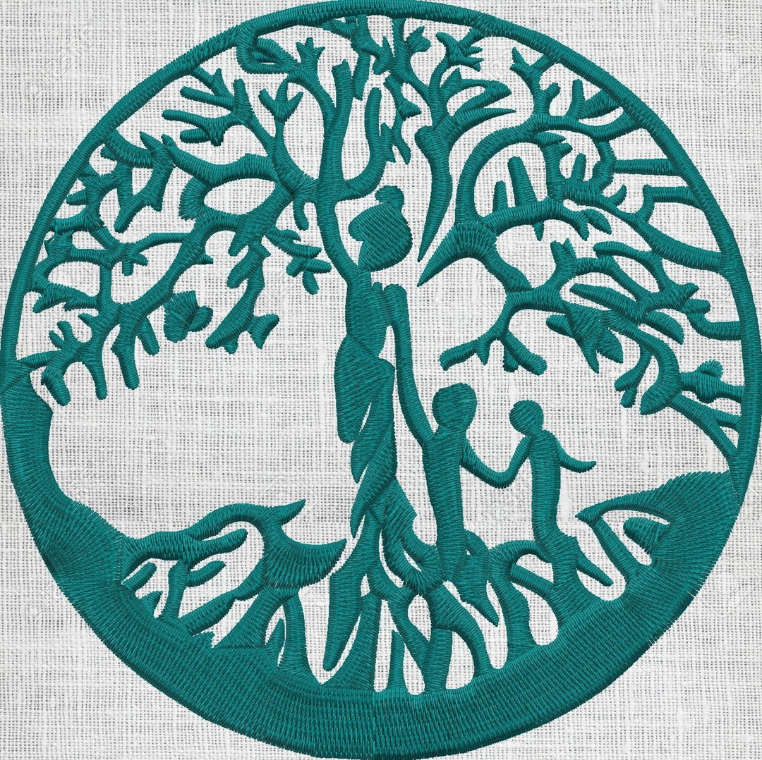Mother &amp; Child Tree of Life Embroidery Design - EMBROIDERY DESIGN FILE ...
