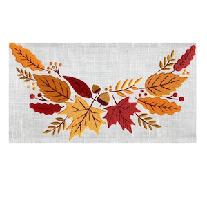 Autumn Border Frame with Leaves and Acorns EMBROIDERY DESIGN FILE- Instant download - Hus Exp Jef Vp3 Pes Dst formats 2 sizes 5 colors