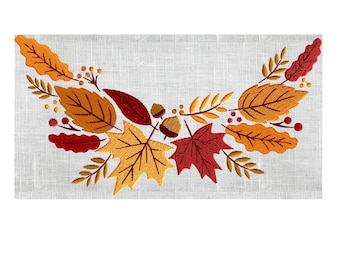 Autumn Border Frame with Leaves and Acorns EMBROIDERY DESIGN FILE- Instant download - Hus Exp Jef Vp3 Pes Dst formats 2 sizes 5 colors