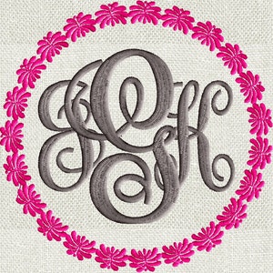 Modern Floral Font Frame -EMBROIDERY DESIGN - Font not included - Instant download - Hus Vp3 Dst Exp Jef Pes formats