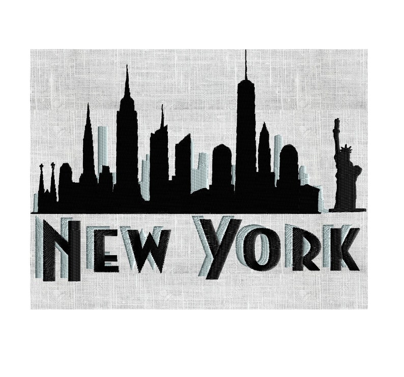 New york skyline design city liberty nyc embroidery design  etsy