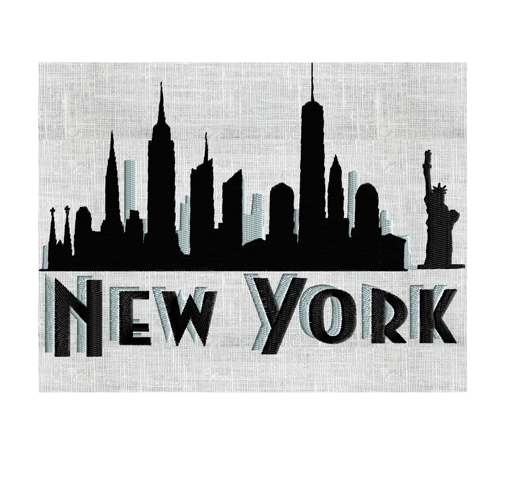 New York Skyline Design City Liberty NYC EMBROIDERY DESIGN Etsy