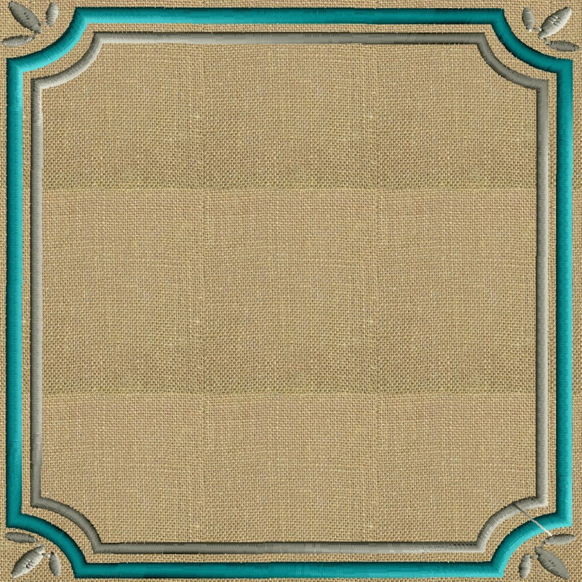 Leaf Corner Font Frame Monogram Design -font Not Included - EMBROIDERY ...