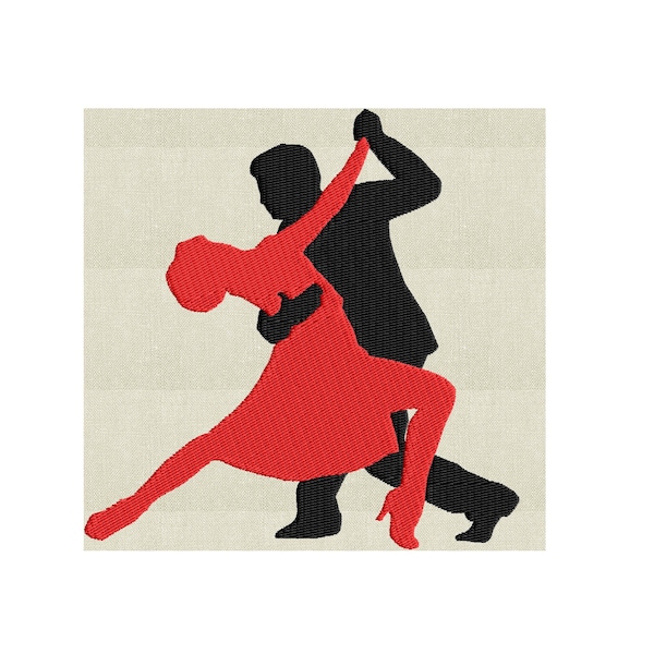 Salsa Ballroom Dancers - Embroidery Design Embroidery DESIGN FILE  - Instant download - Retro - 2 sizes - Dst Hus Jef Pes Exp Vp3 formats