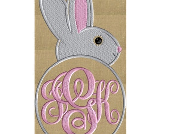 Easter Lily Monogram frame embroidery design Easter design Monogram border font frame Art Deco Design BX PES #954