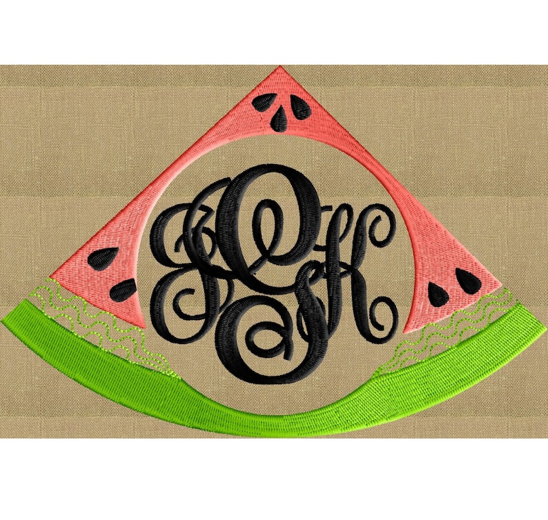 Watermelon frame design fruit embroidery design file  etsy Watermelon frame design fruit embroidery design file  etsy