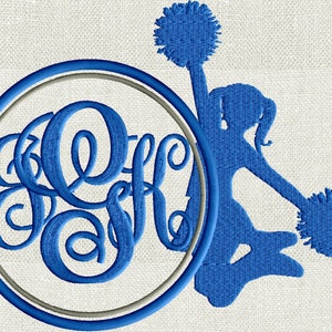 Cheerleader Monogram Font Frame Embroidery Design - Font not included - LARGER FRAMES ONLY - Instant download - Dst Exp Vp3 Jef Pes format