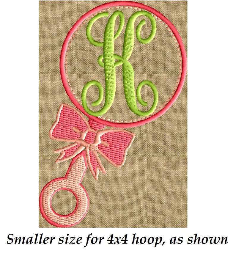 Baby's Rattle Font Frame Monogram Embroidery Design Font Etsy