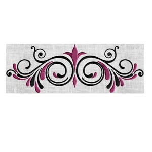 May include: Black and pink decorative design with swirls and flourishes. This design is perfect for adding a touch of elegance to any project.