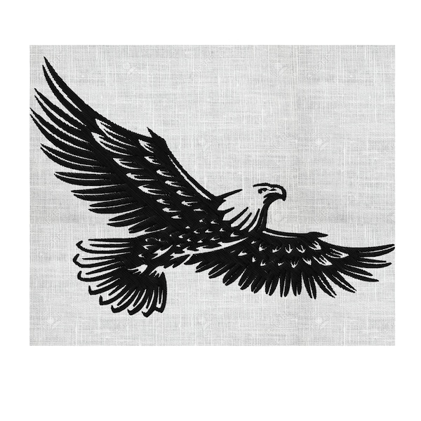Eagle Soaring USA Patriotic - Memorial Day - 4th of July Welcome home - Embroidery DESIGN FILE - Instant download Dst Hus Pes Exp Vp3 format
