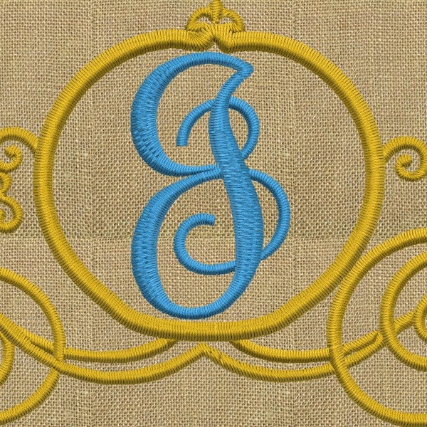 Princess Cinderella Carriage Frame Monogram Embroidery Design Font not included SMALLER FRAMES ONLY Instant download Dst Exp Vp3 Jef Pes