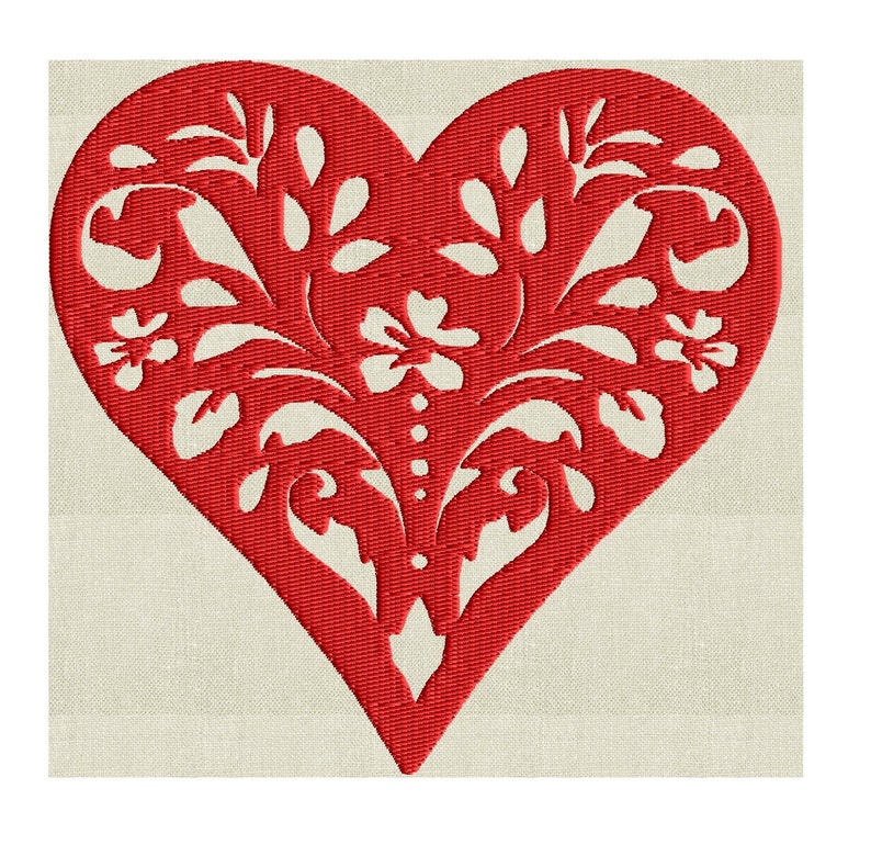 Floral Heart Embroidery Design EMBROIDERY DESIGN FILE Etsy