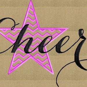 Cheer Chevron Star - Embroidery Design Embroidery DESIGN FILE  - Instant download - Dst Jef Pes Exp Vp3 formats - 2 colors 1 size