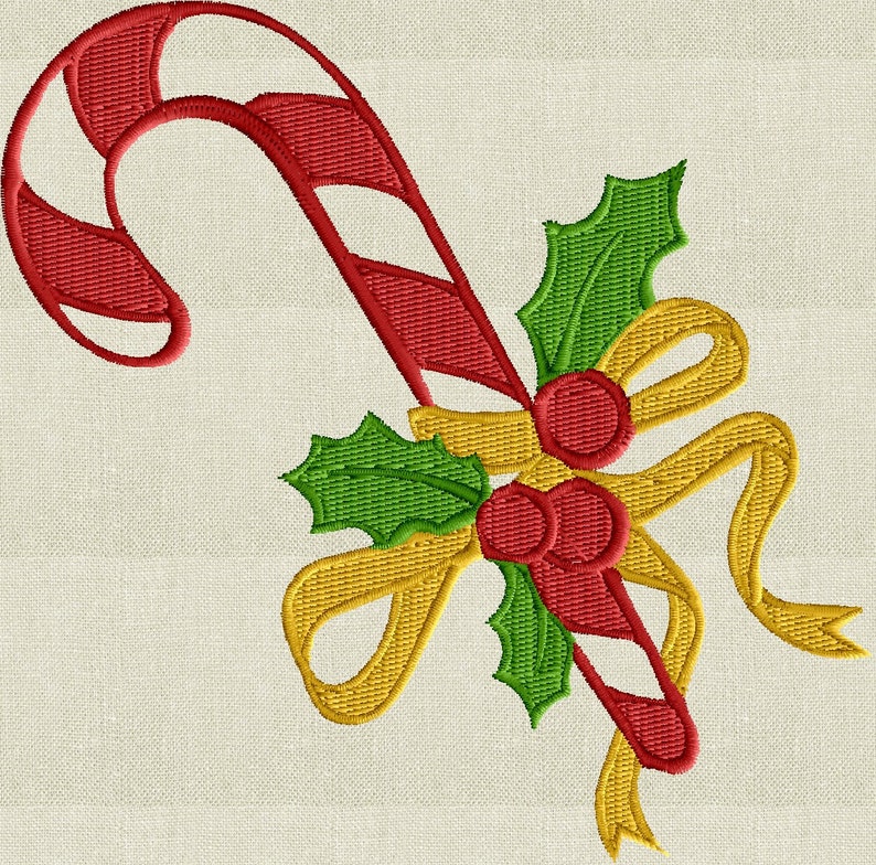 Retro Candy Cane EMBROIDERY DESIGN FILE Instant Download Etsy