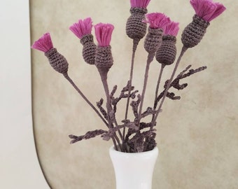crochet thistle bouquet Mother day gift Wedding bouquet Mom Gift ideas Photography props Home decor Table Set Easter flower decoration