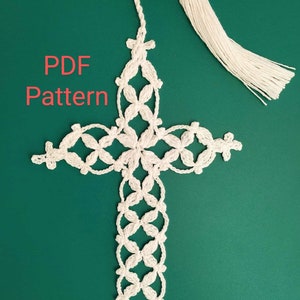 Crochet Cross Pattern PDF Baptism gift Religious gift Tree decoration Home decor Christmas gift Diy craft instant Download