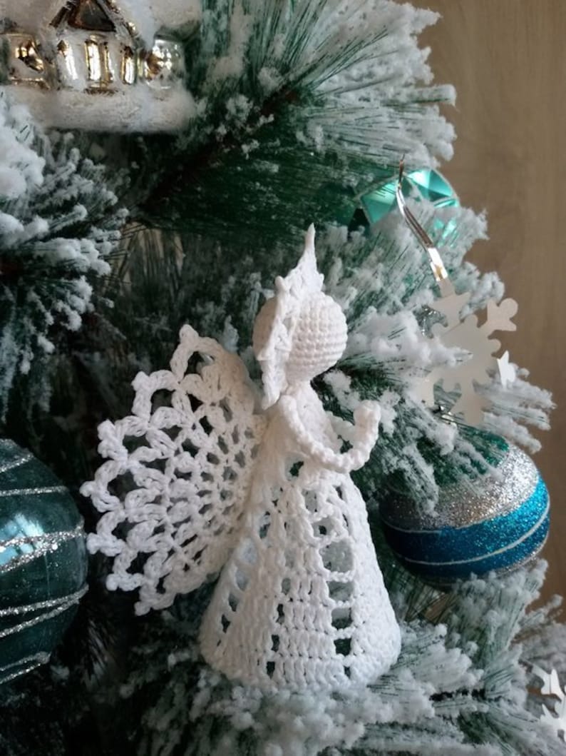 Crochet Angel Pattern PDF DIY Craft Christmas gift Baptism gift Wedding gift Religious gift Home decoration Tree ornament Christmas gift image 5