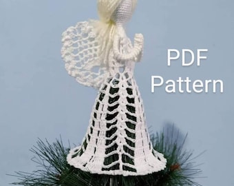 Crochet Angel Pattern PDF DIY Craft Christmas Angel tutorial Christmas gift Baptism gift Religious gift Home decoration Tree ornament