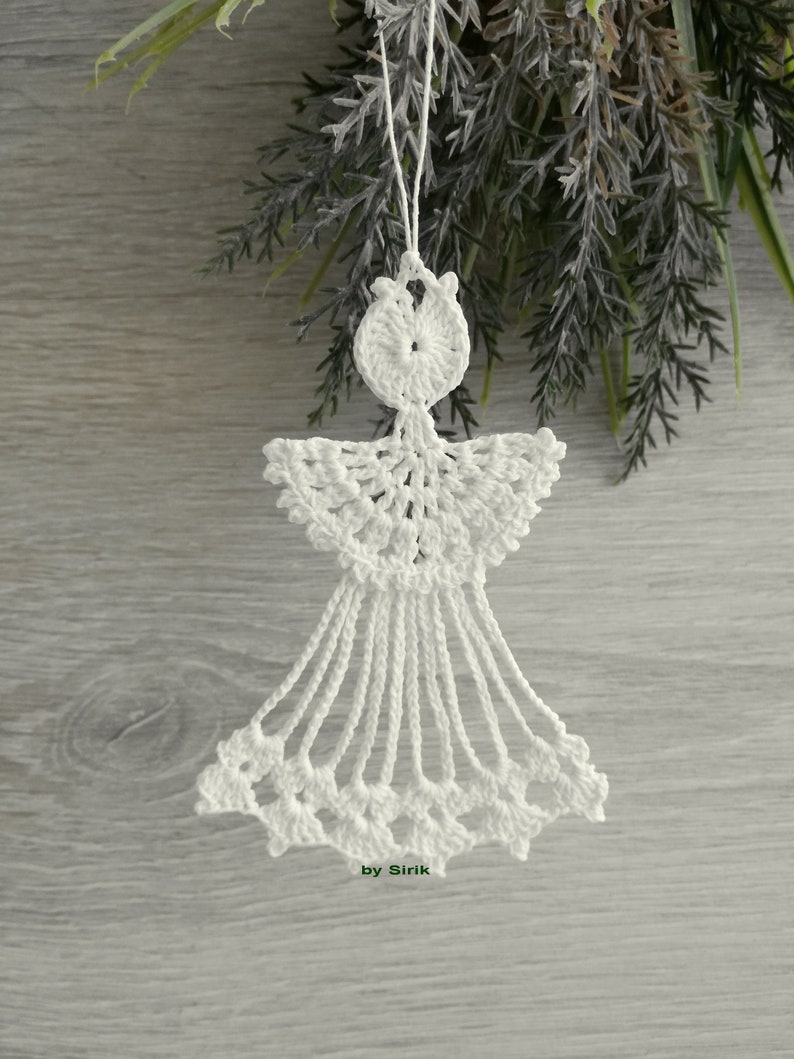 Crochet Angel Pattern PDF Christmas Angel Flat Angel Baptism gift Religious gift Crochet Patterns lace ornament home decoration DIY Craft image 2