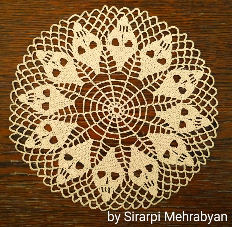 Crochet Skulls Doily Pattern PDF Home Decoration Kitchen Etsy