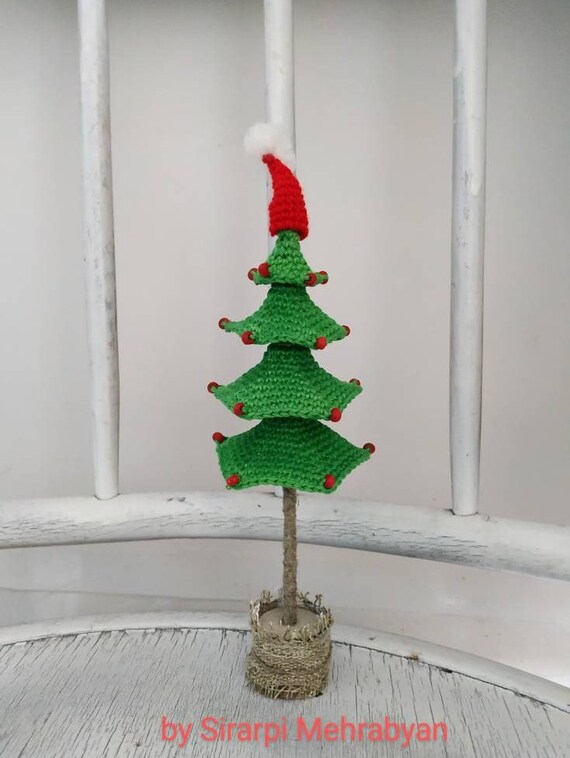 Albero di Natale con il cappello di Babbo Natale perla | Etsy Italia