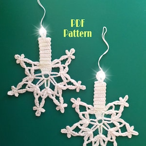 Crochet Pattern PDF Candle Christmas ornament Religious gift Crochet lace ornament home decoration DIY Craft Christmas gift