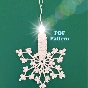 Candle Pattern PDF crochet Christmas ornament Religious gift Crochet lace ornament home decoration DIY Craft Christmas gift