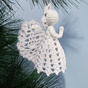 Crochet Angel Pattern PDF DIY Craft Christmas gift Baptism gift Wedding gift Religious gift Home decoration Tree ornament Mother day gift image 3