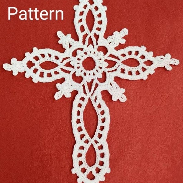 Crochet cross Pattern PDF Diy craft how to cochet Baptism gift Religious gift Home decor Christmas gift instant Download