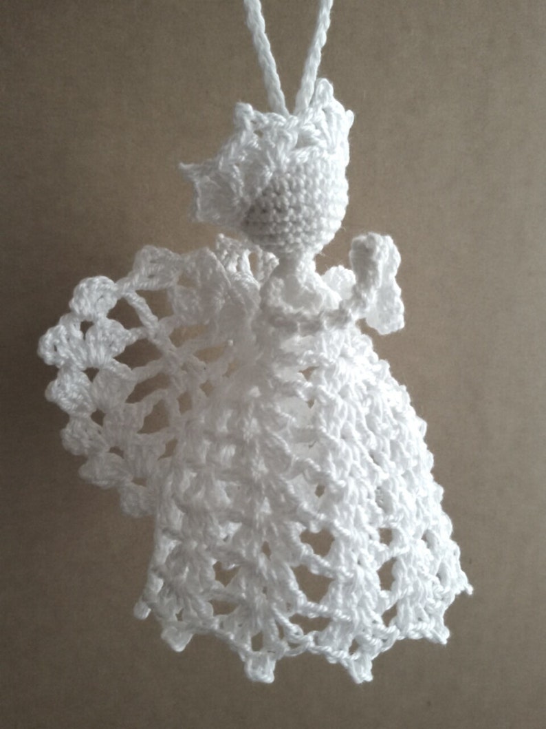 Crochet Angel Pattern PDF DIY Craft Christmas gift Baptism gift Wedding gift Religious gift Home decoration Tree ornament Mother day gift image 4