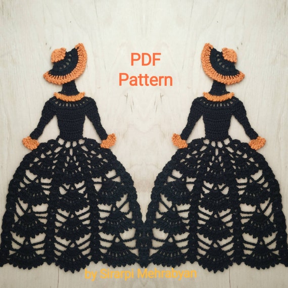 Halloween Crochet Doily Pattern Pdf Victorian Themed Crinoline Etsy