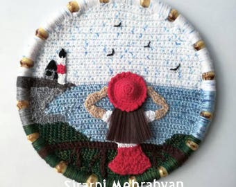 Crochet Wall Hanging Crochet wall art crochet picture Wall decor Home decoration Mother day gifts Valentines day gift Fiber Art