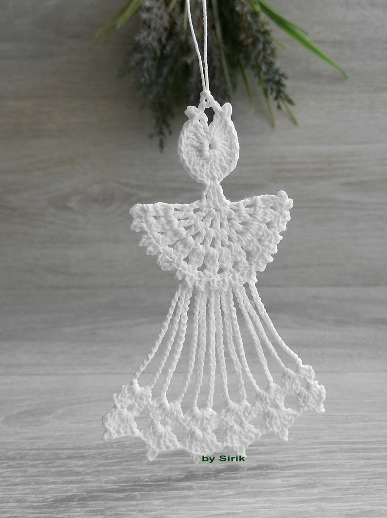 Crochet Angel Pattern PDF Christmas Angel Flat Angel Baptism gift Religious gift Crochet Patterns lace ornament home decoration DIY Craft image 4