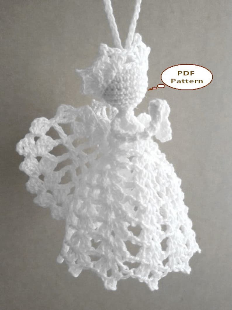 Crochet Angel Pattern PDF DIY Craft Christmas gift Baptism gift Wedding gift Religious gift Home decoration Tree ornament Mother day gift image 1