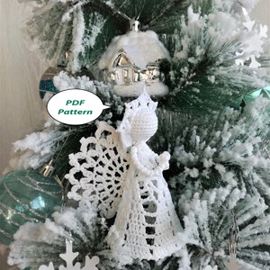 Crochet Angel Pattern PDF DIY Craft Christmas gift Baptism gift Wedding gift Religious gift Home decoration Tree ornament Christmas gift image 1