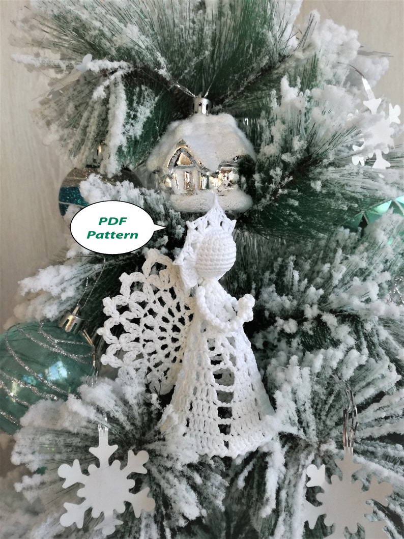 Crochet Angel Pattern PDF DIY Craft Christmas gift Baptism gift Wedding gift Religious gift Home decoration Tree ornament Christmas gift image 1