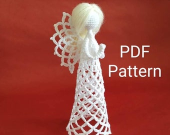 Crochet Christmas Angel PATTERN PDF Angel tutorial Christmas DIY Craft Baptism gift Wedding gift Religious gift Home decor Tree ornament