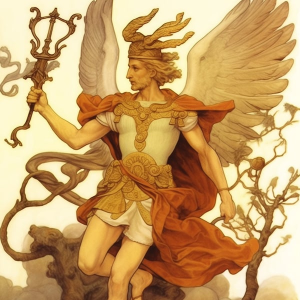 Hermes - Greek god of trade, wealth, luck, fertility, animal husbandry, sleep, language, thieves, and travel - digital download