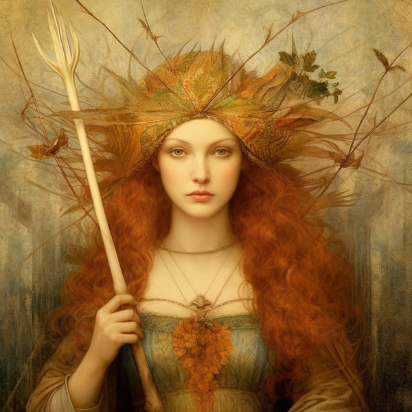 Brigid, Bridget Celtic Irish Goddess of Creativity, Poetry, Healing, Smithcraft - digital download