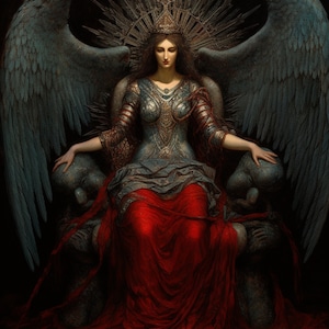 Lilith - Dark Goddess of Woman, Demon, First Woman, Red Goddess, horned goddess digital download