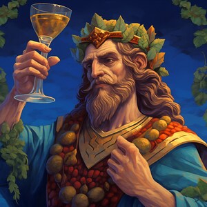 Dionysus - Greek god of wine-making, orchards and fruit, vegetation, fertility, festivity, insanity, ritual madness  - digital download